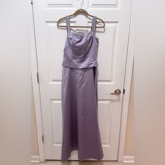 Womens Sleeveless Formal Dress Size 10 Lilac Purple Bridesmaid Wedding Prom - Picture 1 of 9